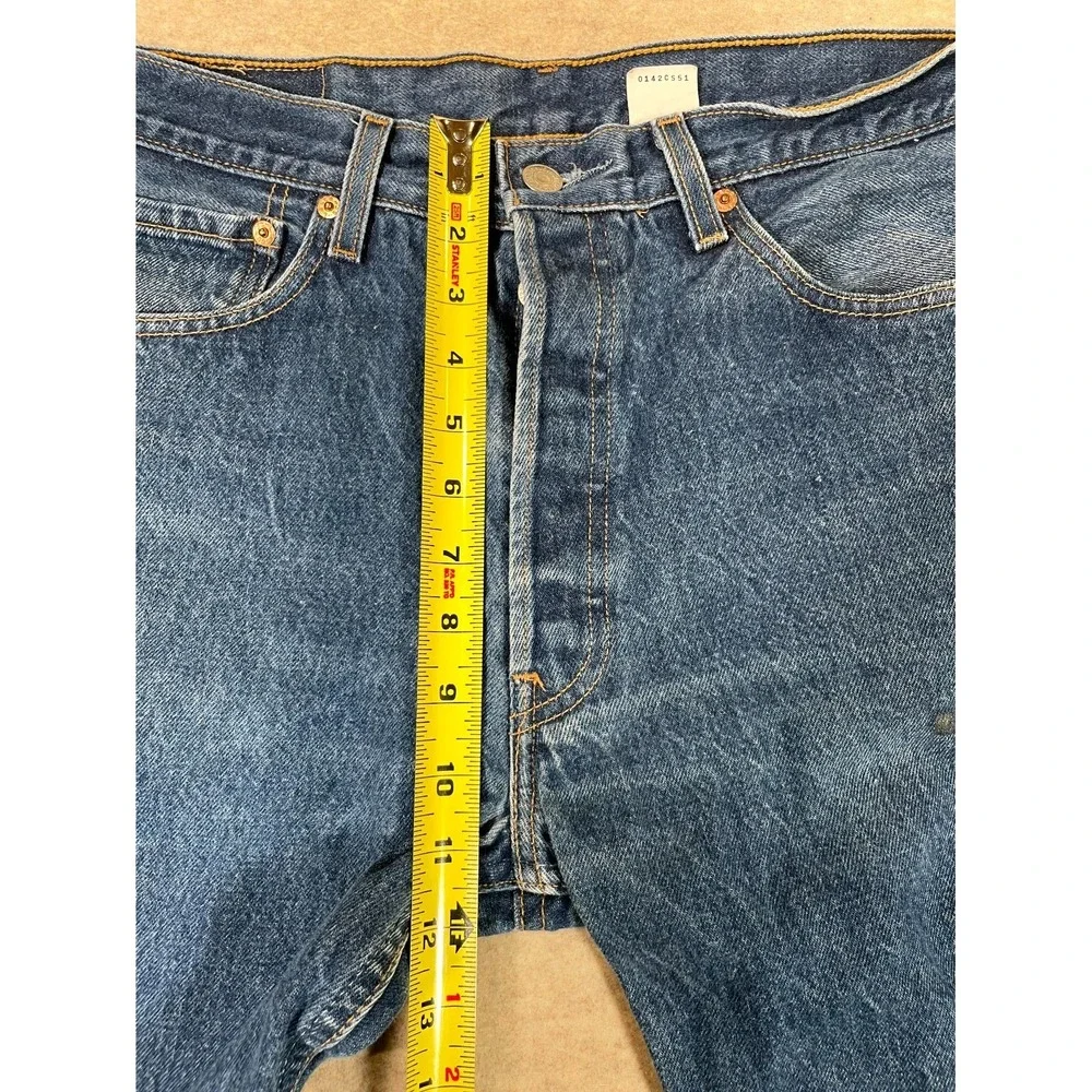 Levi's 501 Jeans Men‎ 34x32 Blue Denim Cotton 5-Pockets Straight Leg Mid Rise